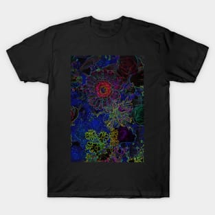 Black Panther Art - Flower Bouquet with Glowing Edges 22 T-Shirt